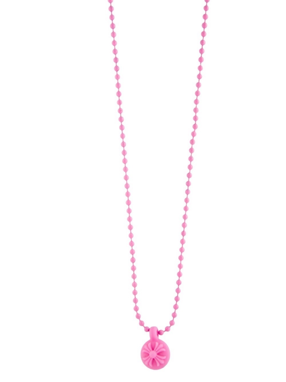 Chrome Hearts Pink Silichrome Cross Ball Necklace